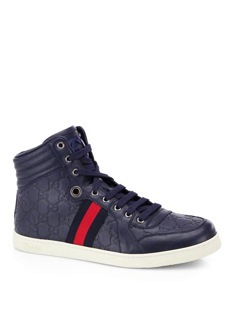 mens gucci high trainers|men's gucci trainers selfridges.